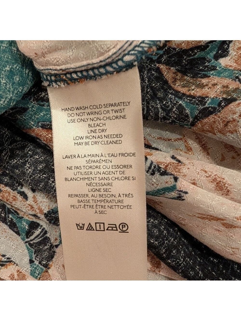 Free People Mikayla Floral Print Tunic Top Green XS - Picture 6 of 10